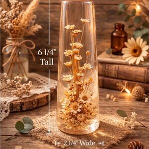 Vintage Daisyglas Handcrafted Resin Dried Flower Vase 6¼” Tall Laguna Hills CA